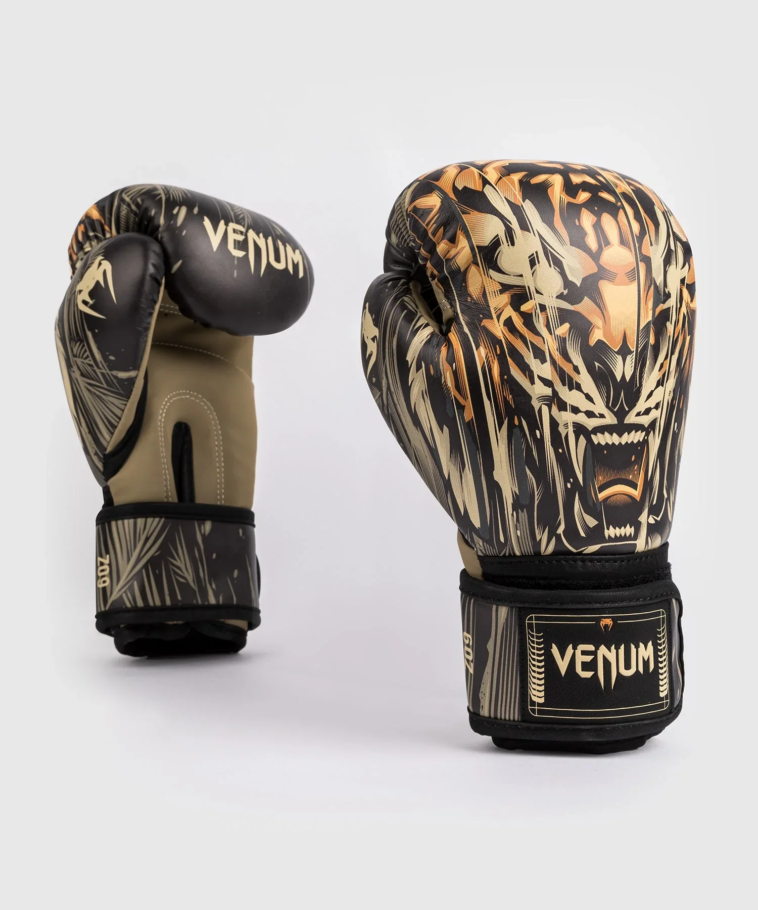 Venum Tiger Kids Boxing Gloves - Black/Neon Orange - Image 3